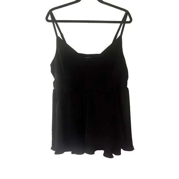 NWT Torrid Black Silky Peplum Camisole Adjustable Straps Women’s 2X 18-20 - Picture 1 of 8